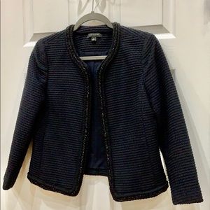 Ann Taylor Blazer Jacket Size 4 Navy Blue
